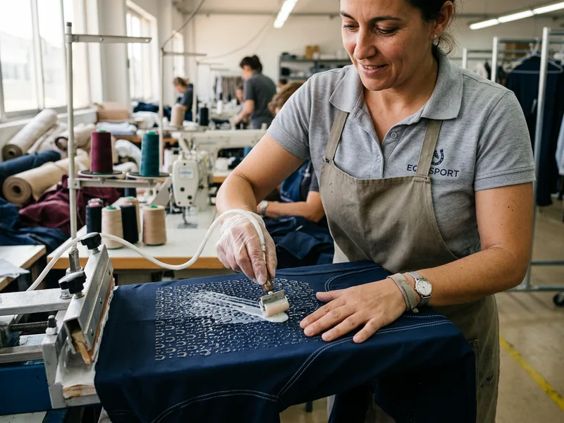 Aplicación de grip de silicona en la culera de un pantalón de montar
