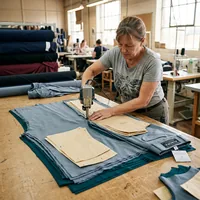 Corte de piezas de pantalón de montar