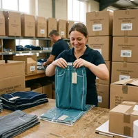 Embalaje de prendas con etiquetas del cliente